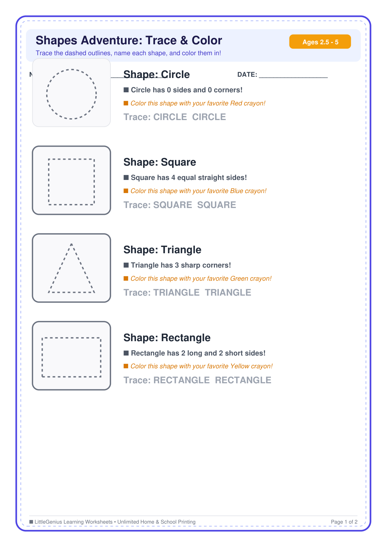 Shapes and Coloring